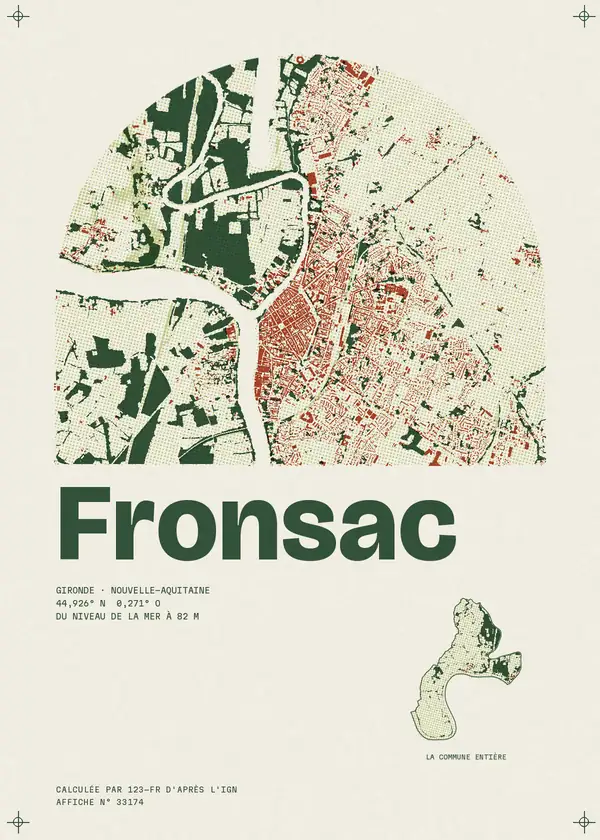 Affiche de Fronsac, calculée par 123-fr d'après l'IGN
