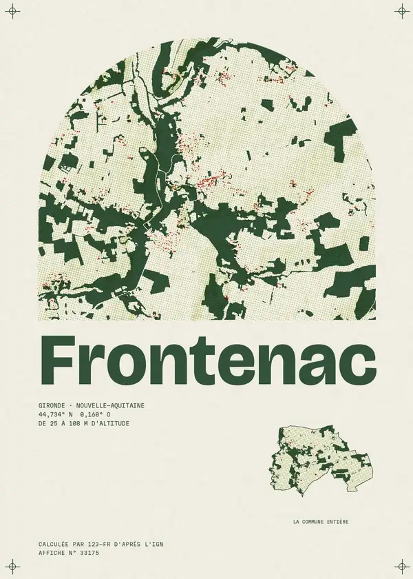 Affiche de Frontenac, calculée par 123-fr d'après l'IGN
