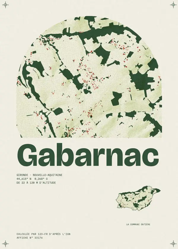 Affiche de Gabarnac, calculée par 123-fr d'après l'IGN