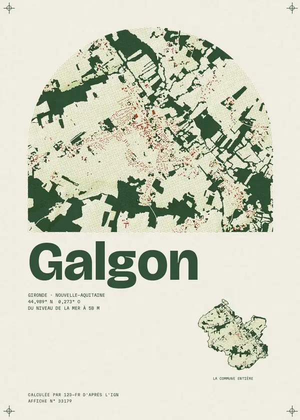 Affiche de Galgon, calculée par 123-fr d'après l'IGN