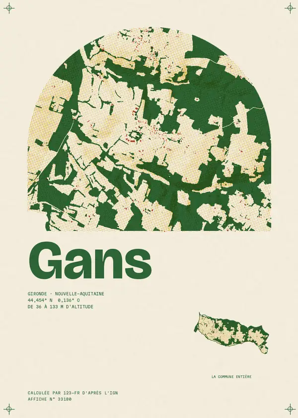 Affiche de Gans, calculée par 123-fr d'après l'IGN
