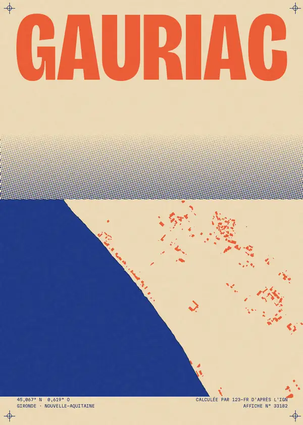 Affiche de Gauriac, calculée par 123-fr d'après l'IGN