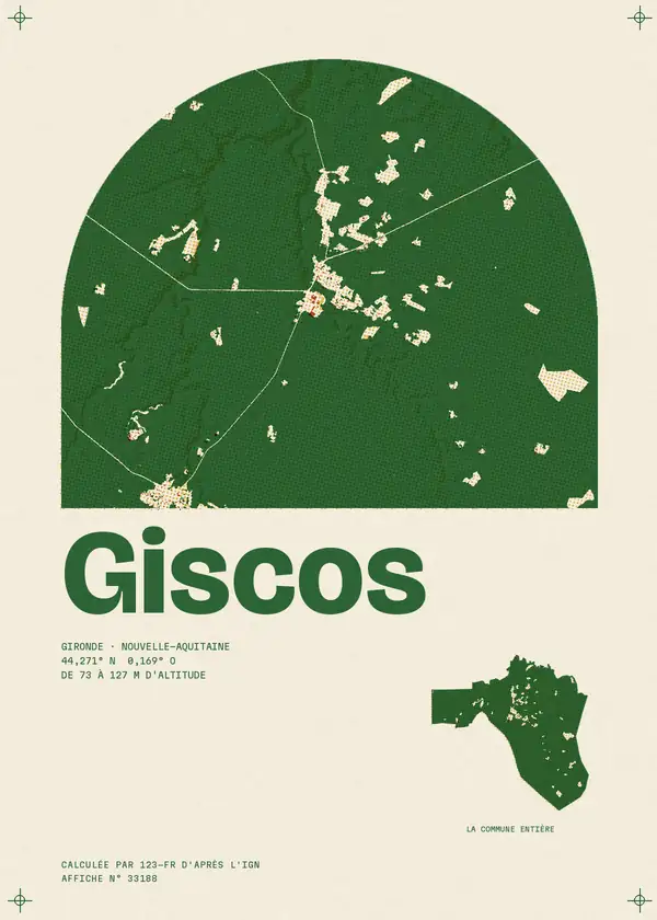 Affiche de Giscos, calculée par 123-fr d'après l'IGN