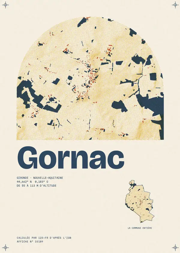 Affiche de Gornac, calculée par 123-fr d'après l'IGN