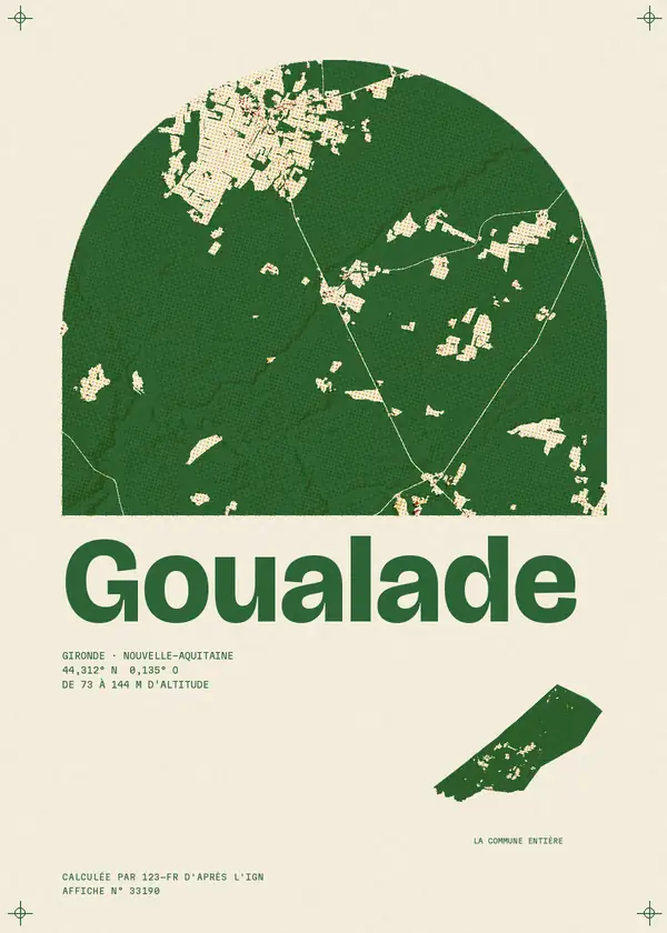 Affiche de Goualade, calculée par 123-fr d'après l'IGN