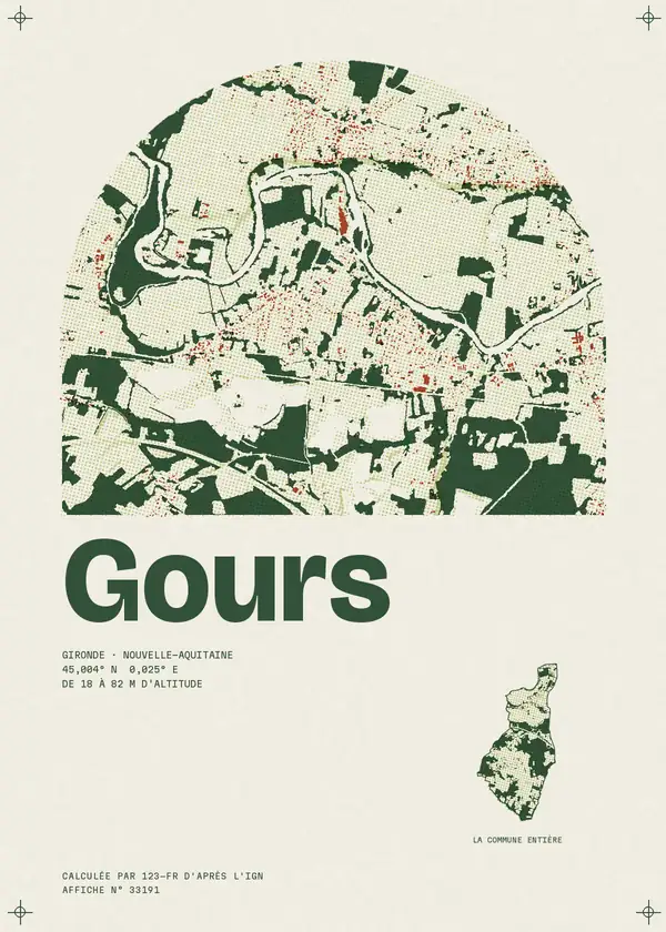 Affiche de Gours, calculée par 123-fr d'après l'IGN