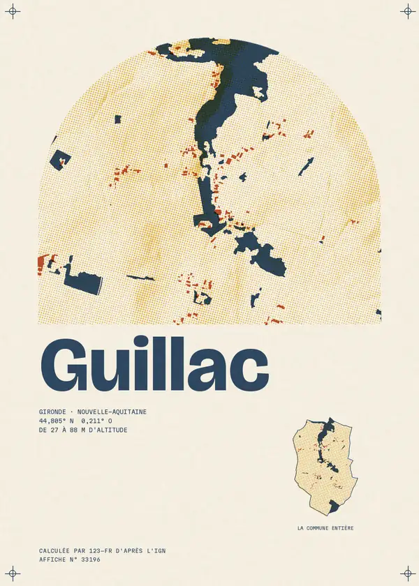 Affiche de Guillac, calculée par 123-fr d'après l'IGN