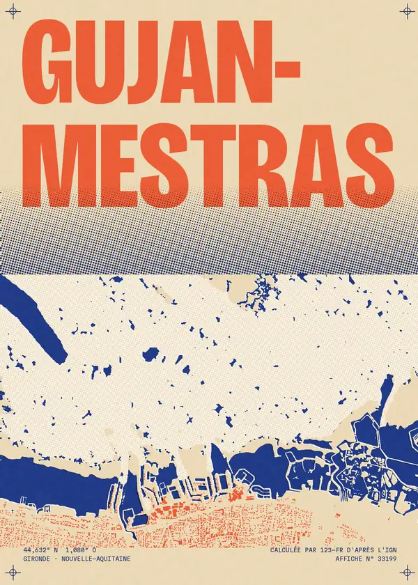 Affiche de Gujan-Mestras, calculée par 123-fr d'après l'IGN
