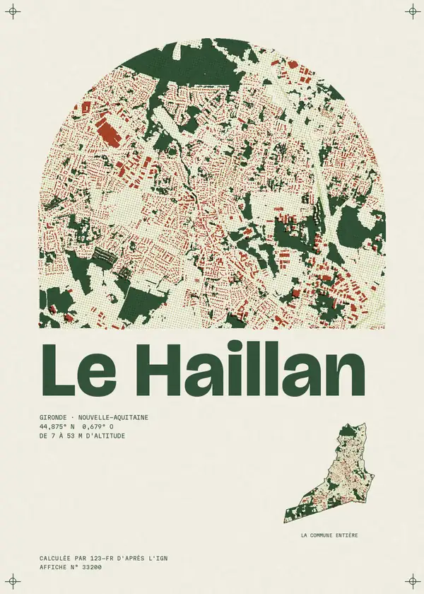 Affiche de Le Haillan, calculée par 123-fr d'après l'IGN