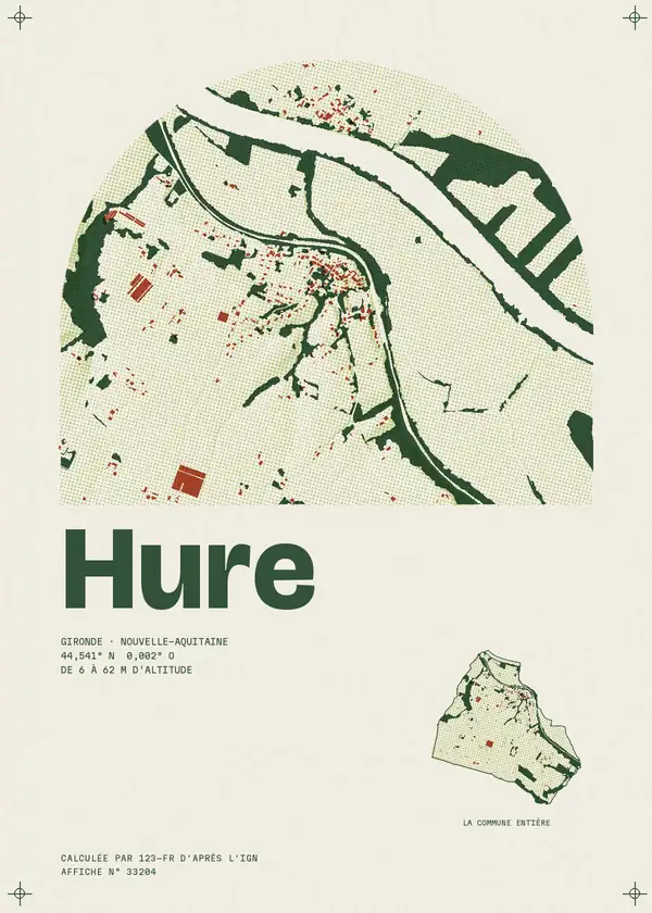 Affiche de Hure, calculée par 123-fr d'après l'IGN