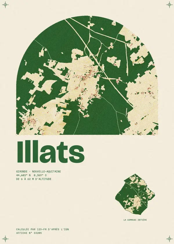 Affiche de Illats, calculée par 123-fr d'après l'IGN