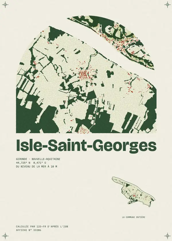 Affiche de Isle-Saint-Georges, calculée par 123-fr d'après l'IGN