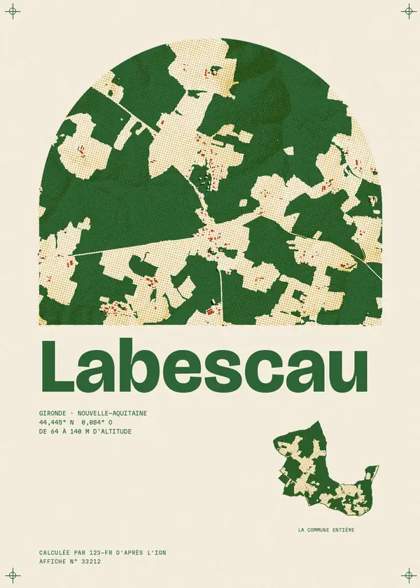 Affiche de Labescau, calculée par 123-fr d'après l'IGN