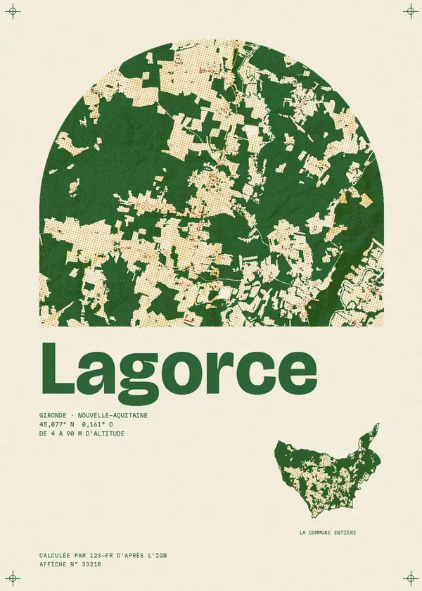 Affiche de Lagorce, calculée par 123-fr d'après l'IGN