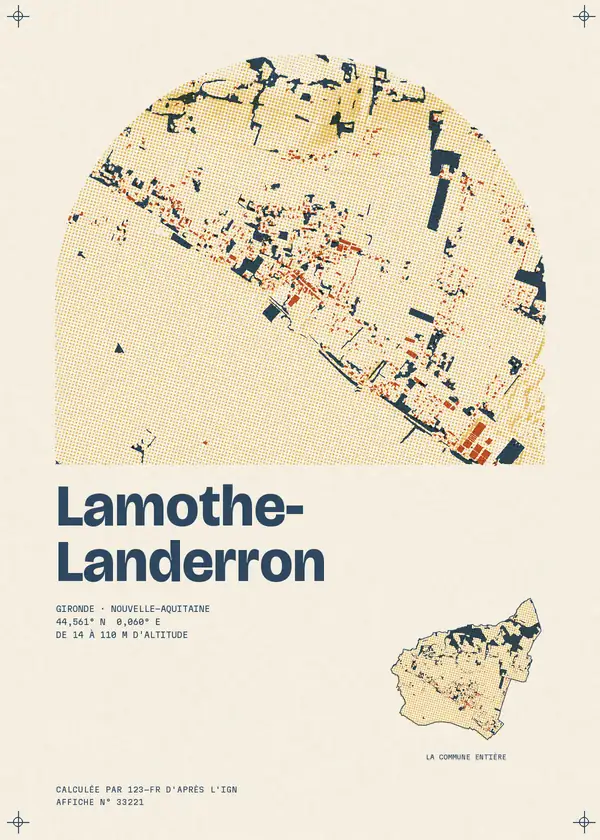 Affiche de Lamothe-Landerron, calculée par 123-fr d'après l'IGN
