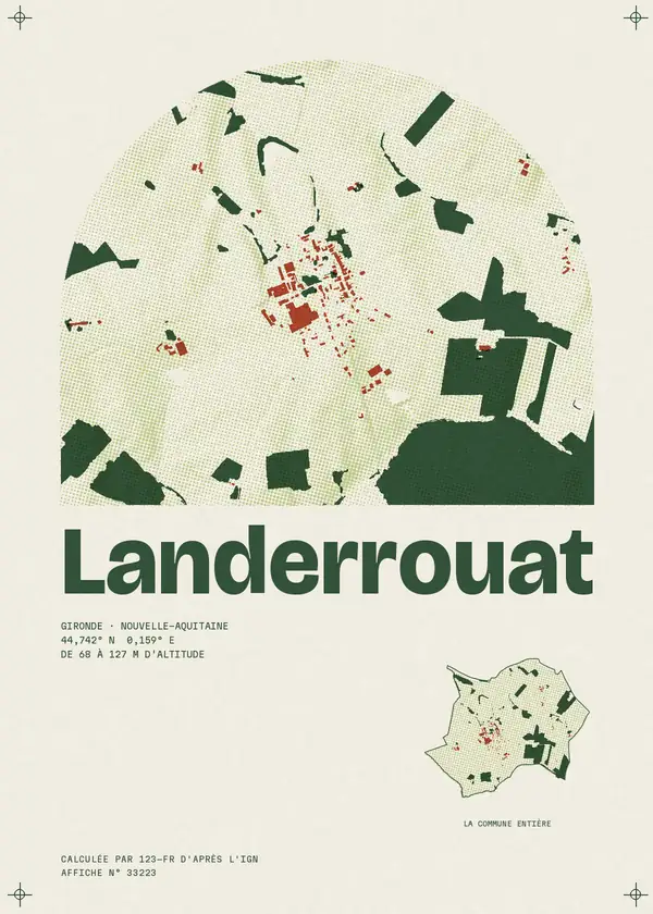 Affiche de Landerrouat, calculée par 123-fr d'après l'IGN