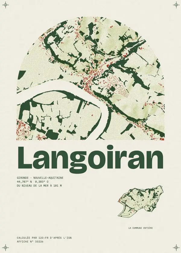 Affiche de Langoiran, calculée par 123-fr d'après l'IGN