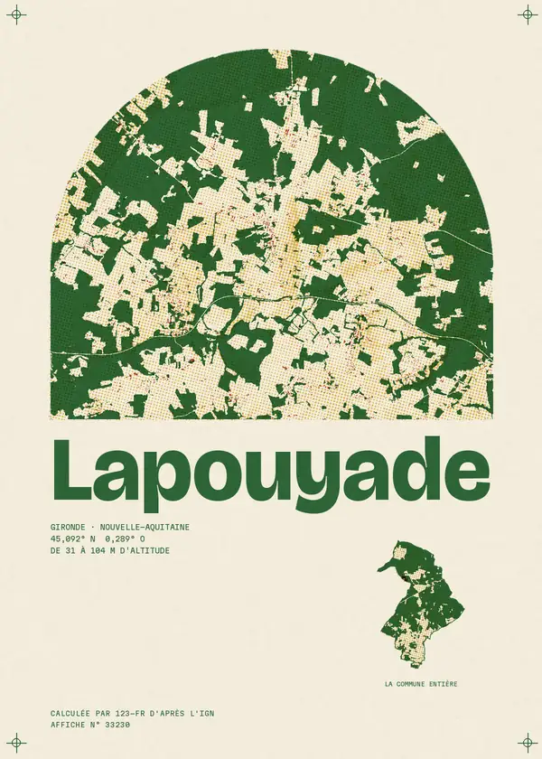 Affiche de Lapouyade, calculée par 123-fr d'après l'IGN