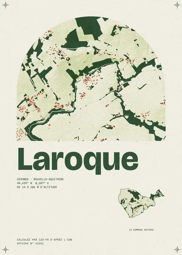 Affiche de Laroque, calculée par 123-fr d'après l'IGN