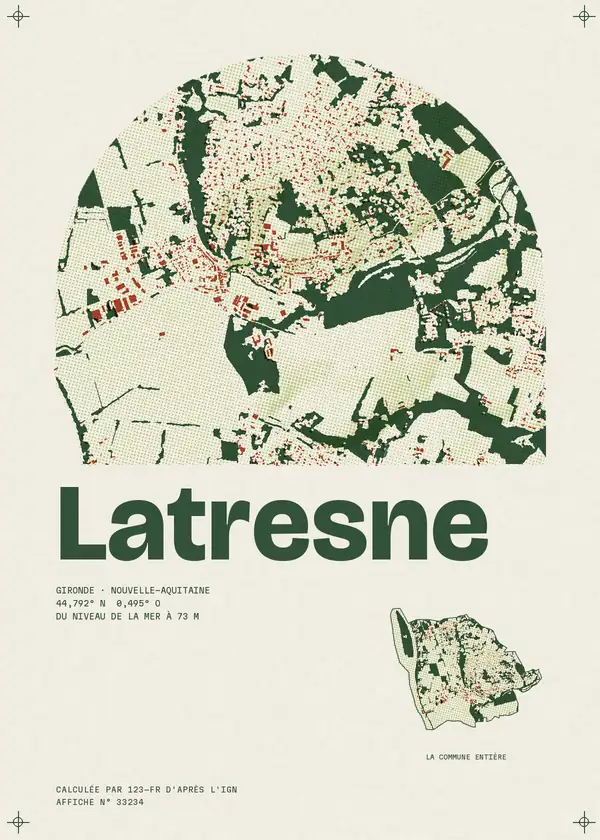 Affiche de Latresne, calculée par 123-fr d'après l'IGN