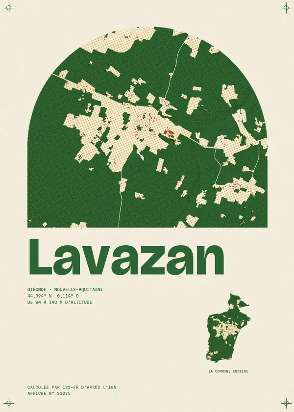 Affiche de Lavazan, calculée par 123-fr d'après l'IGN
