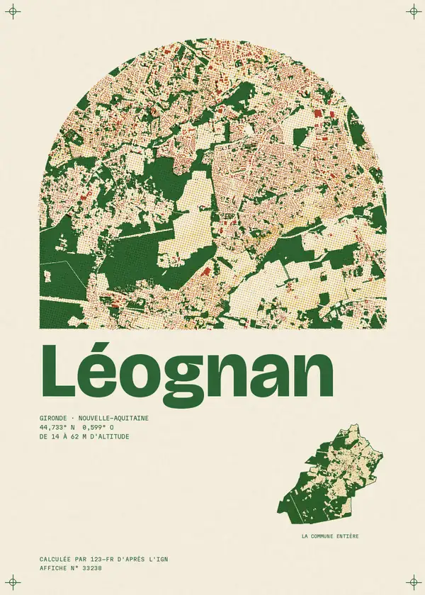 Affiche de Léognan, calculée par 123-fr d'après l'IGN