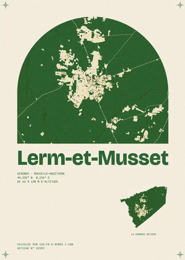 Affiche de Lerm-et-Musset, calculée par 123-fr d'après l'IGN