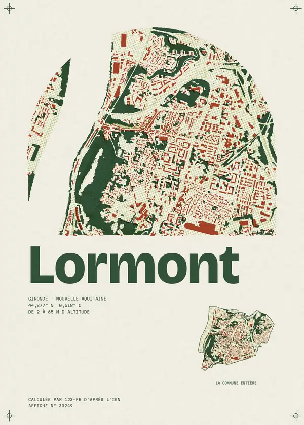Affiche de Lormont, calculée par 123-fr d'après l'IGN