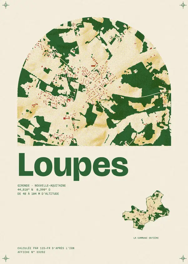 Affiche de Loupes, calculée par 123-fr d'après l'IGN