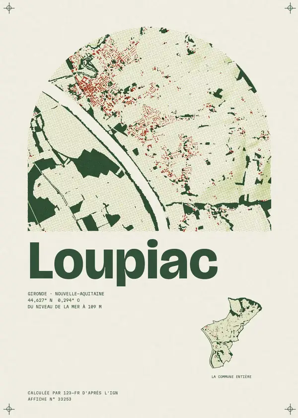 Affiche de Loupiac, calculée par 123-fr d'après l'IGN