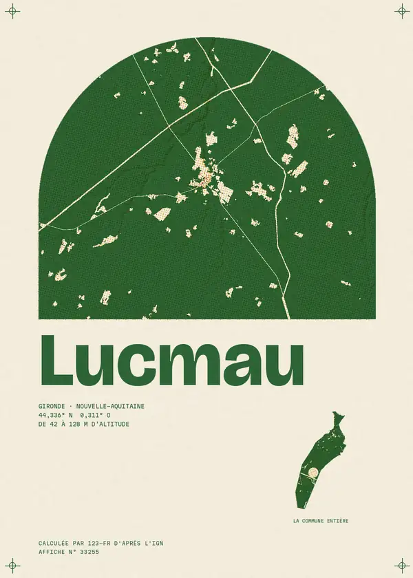 Affiche de Lucmau, calculée par 123-fr d'après l'IGN