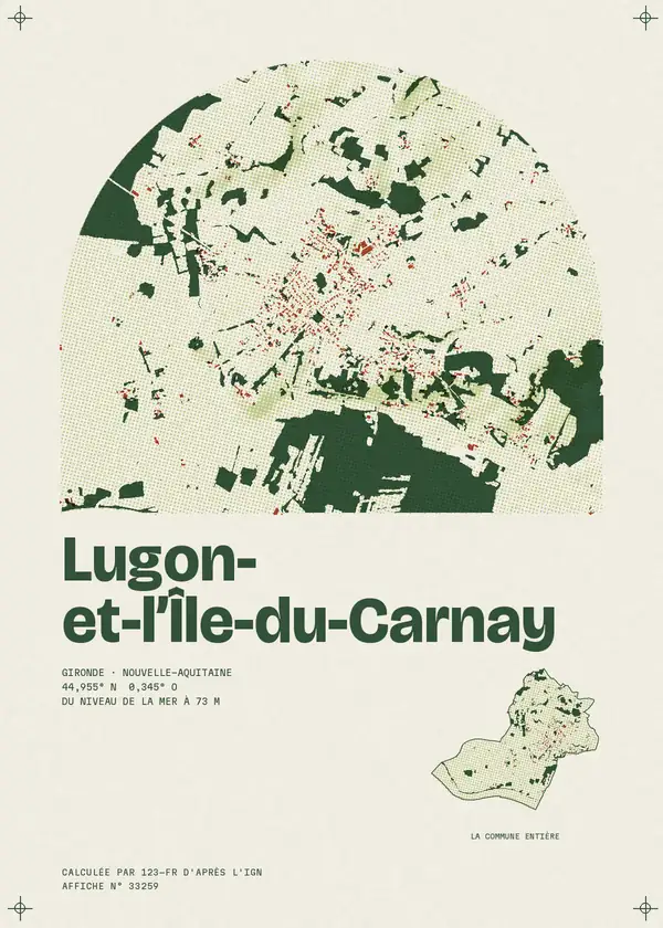 Affiche de Lugon-et-l'Île-du-Carnay, calculée par 123-fr d'après l'IGN