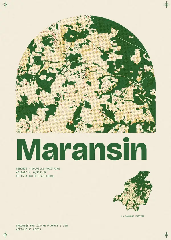 Affiche de Maransin, calculée par 123-fr d'après l'IGN