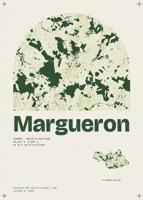 Affiche de Margueron, calculée par 123-fr d'après l'IGN