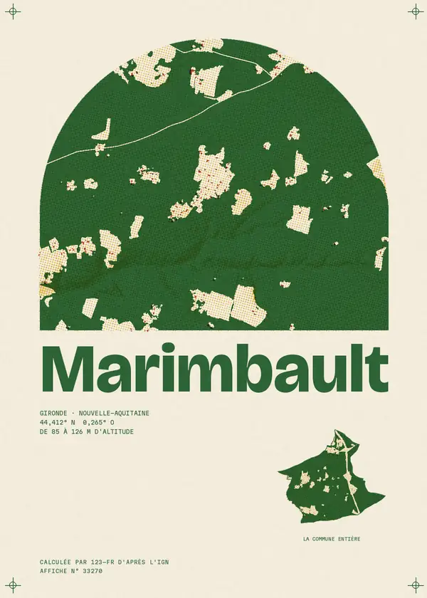Affiche de Marimbault, calculée par 123-fr d'après l'IGN
