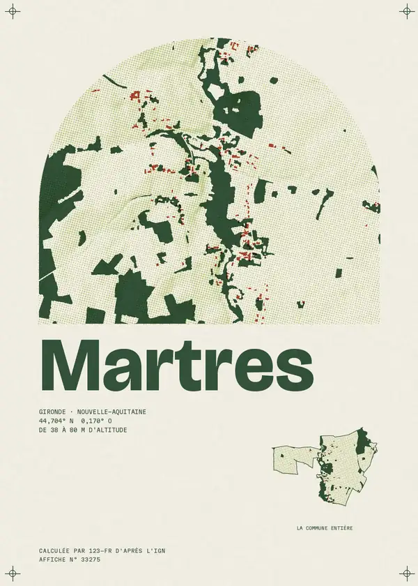 Affiche de Martres, calculée par 123-fr d'après l'IGN