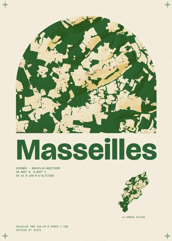 Affiche de Masseilles, calculée par 123-fr d'après l'IGN