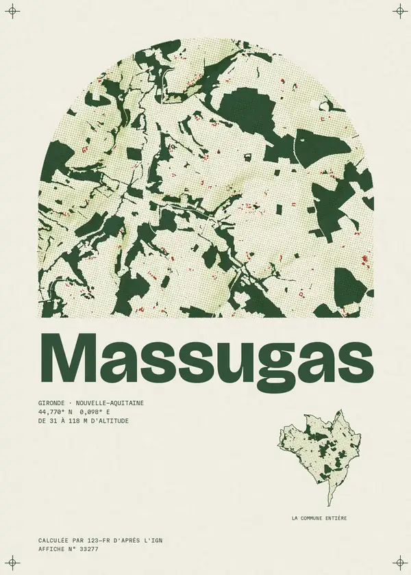 Affiche de Massugas, calculée par 123-fr d'après l'IGN