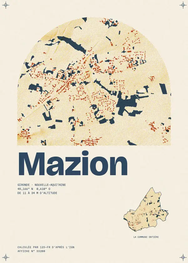 Affiche de Mazion, calculée par 123-fr d'après l'IGN