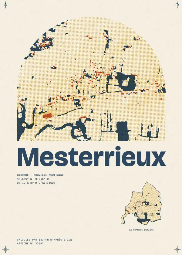 Affiche de Mesterrieux, calculée par 123-fr d'après l'IGN
