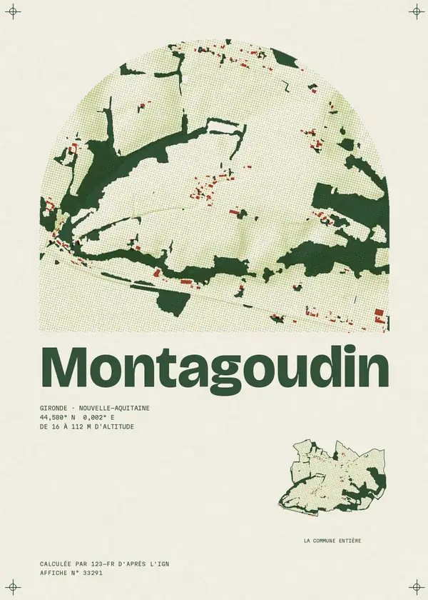 Affiche de Montagoudin, calculée par 123-fr d'après l'IGN