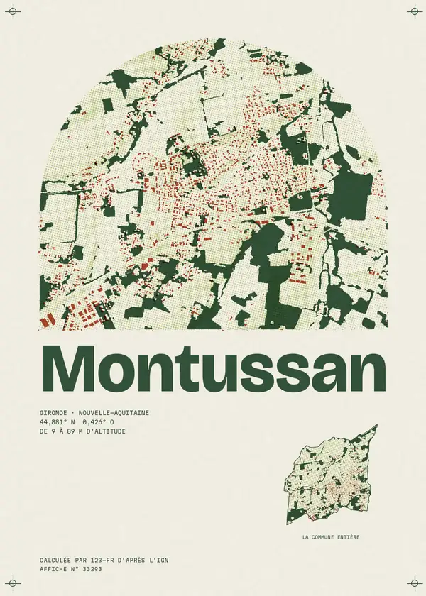Affiche de Montussan, calculée par 123-fr d'après l'IGN