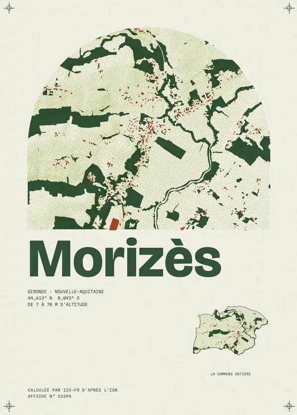 Affiche de Morizès, calculée par 123-fr d'après l'IGN