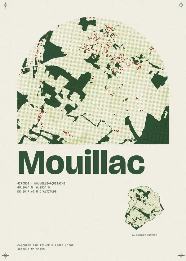 Affiche de Mouillac, calculée par 123-fr d'après l'IGN