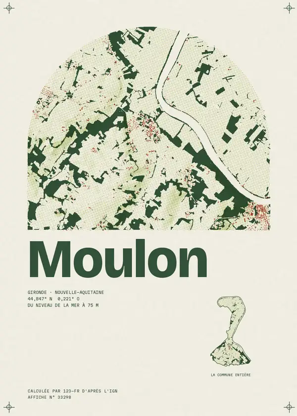 Affiche de Moulon, calculée par 123-fr d'après l'IGN