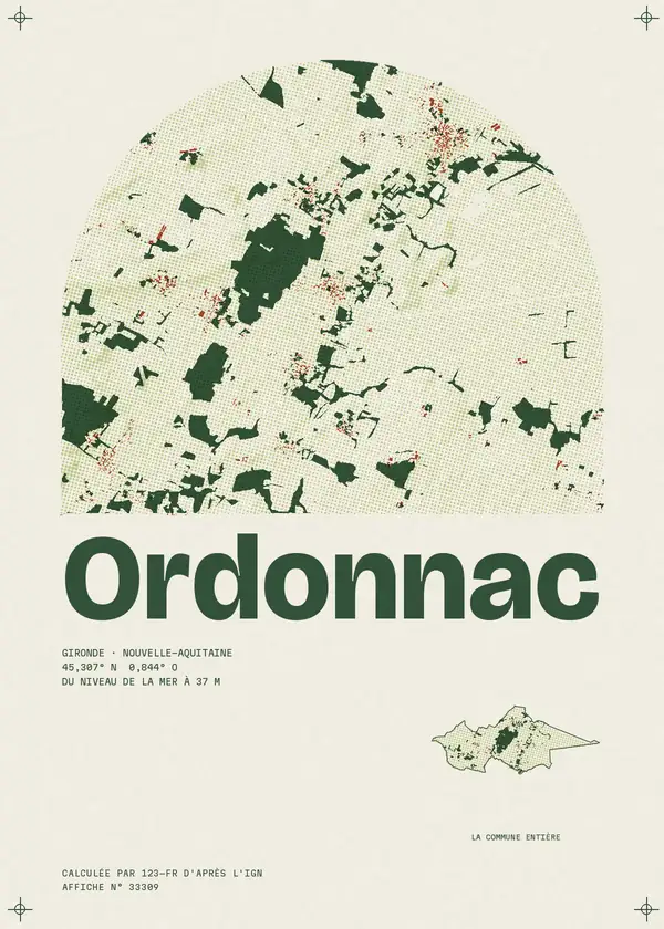Affiche de Ordonnac, calculée par 123-fr d'après l'IGN