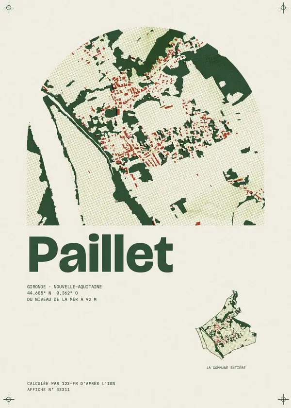 Affiche de Paillet, calculée par 123-fr d'après l'IGN