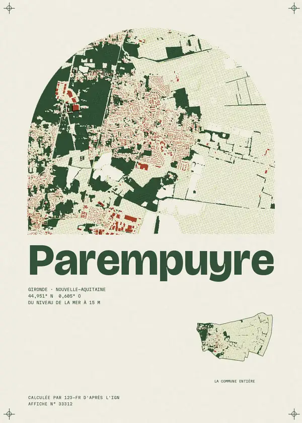 Affiche de Parempuyre, calculée par 123-fr d'après l'IGN