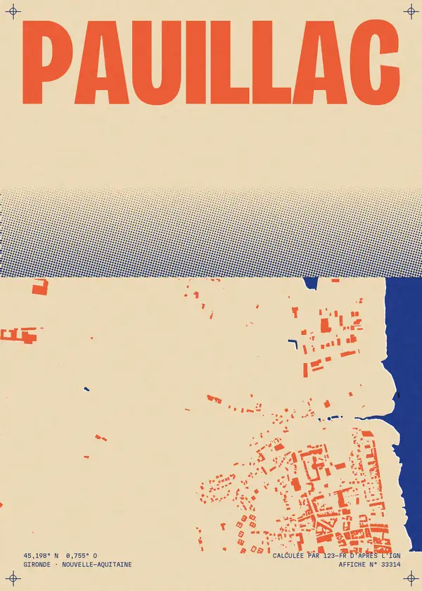 Affiche de Pauillac, calculée par 123-fr d'après l'IGN