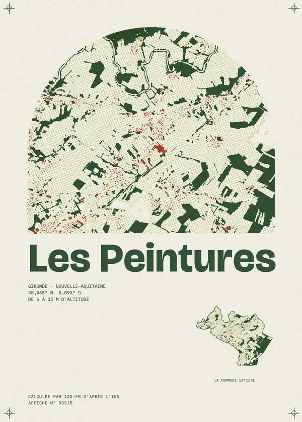 Affiche de Les Peintures, calculée par 123-fr d'après l'IGN